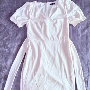 Express Cream Long Sleeve Dress